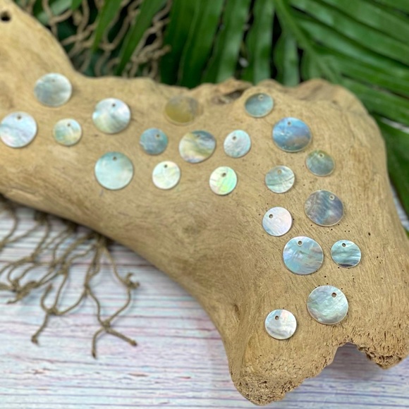 20 Abalone Mother of Pearl Shell Charms Lot in 2 sizes DIY jewelry Making Lot - Picture 6 of 16